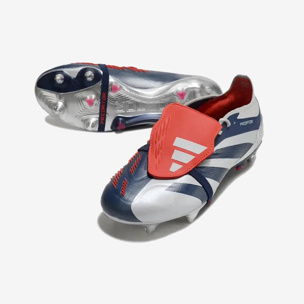 Predator Elite Fold-over Tongue SG Roteiro - Argenté/Bleu marine/Rouge ÉDITION LIMITÉE