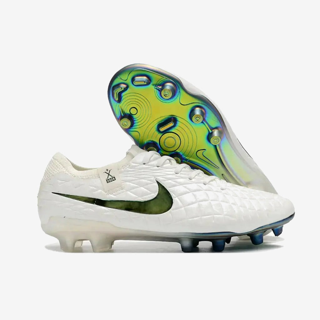 Tiempo Legend 10 Elite FG Pearl - Blanc Cassé/Turquoise — Nike
