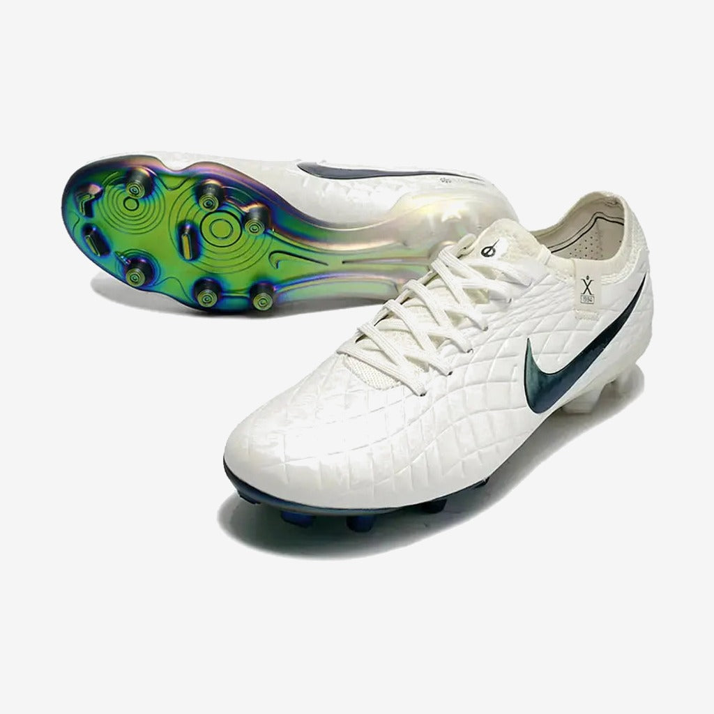Tiempo Legend 10 Elite FG Pearl - Blanc Cassé/Turquoise