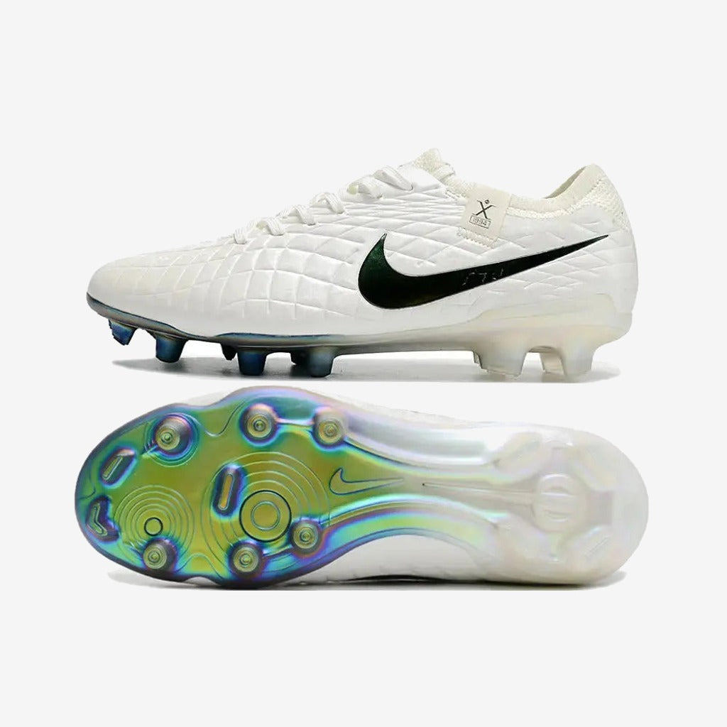 Tiempo Legend 10 Elite FG Pearl - Blanc Cassé/Turquoise